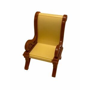 Fisher-Price Loving Family Dollhouse Rare Yellow And Brown Dining Room Chair